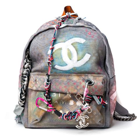 chanel graffiti backpack|chanel backpack canvas graffiti.